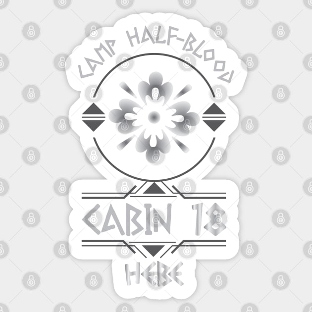 Cabin #18 in Camp Half Blood, Child of Hebe – Percy Jackson inspired design Sticker by NxtArt